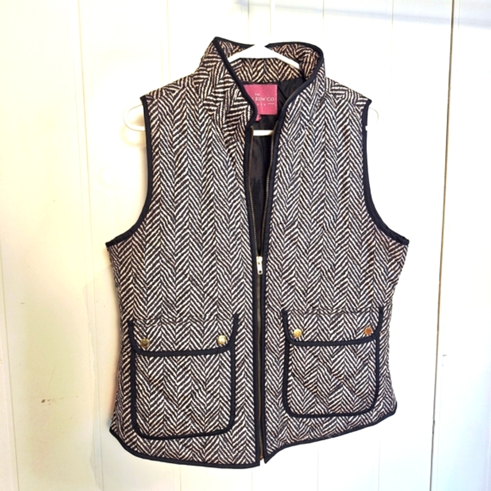 Savile Row Co. Quilted Women's Herringbone Vest Large Very Good Condition